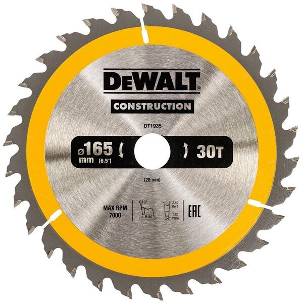 Dewalt Piła tarczowa 165x20mmx30z - DT1935-QZ