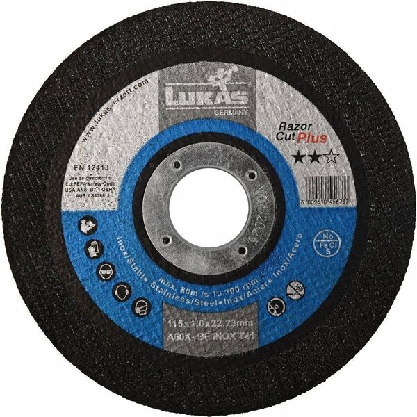 Graphite LUKAS TARCZA DO METALU 125mm x 1,0mm RAZOR CUT PLUS INOX A60X-BF**