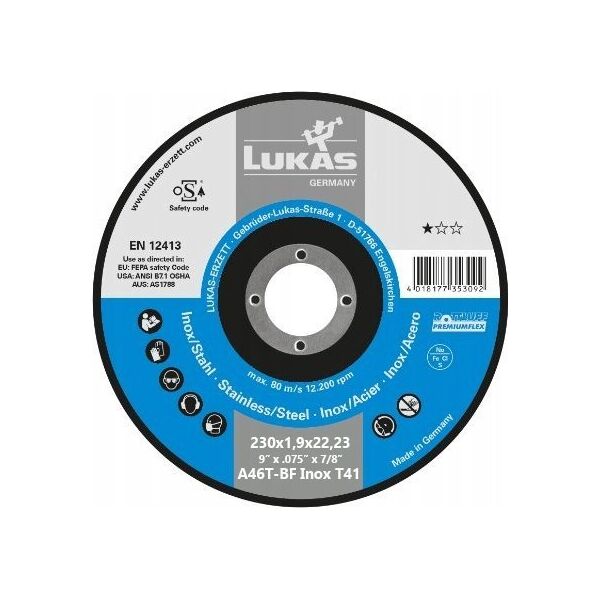 Norton Clipper LUKAS TARCZA DO METALU 230mm x 1,9mm A46T-BF* INOX