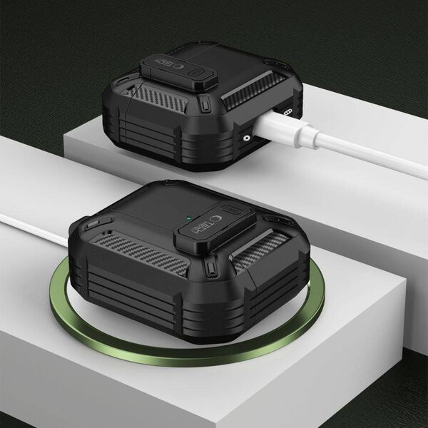 Case APPLE AIRPODS 4 Tech-Protect Carbonox black 5906302380312