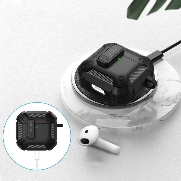 Case APPLE AIRPODS 4 Tech-Protect Carbonox black 5906302380312