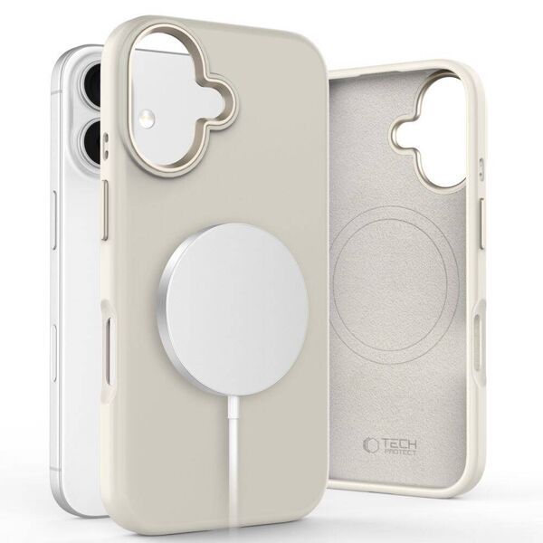 Case IPHONE 16 Tech-Protect Silicone Pure MagSafe Cosmic Latte 5906302372539