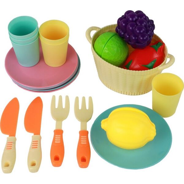 LeanToys Zestaw Kuchenny Naczynia Warzywa Do Krojenia 21 El. Akcesoria
