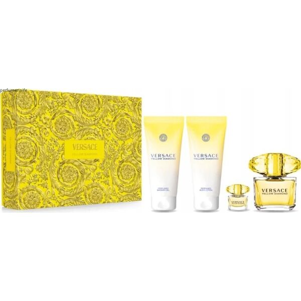 Zestaw Versace Yellow Diamond zestawwoda toaletowa 90ml + woda toaletowa 5ml + żel pod prysznic 100ml + balsam do ciała 100ml