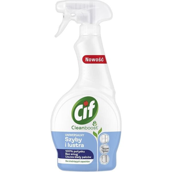 Unilever CIF Cleanboost Uniwersalny spray do szyb i luster 500 ml