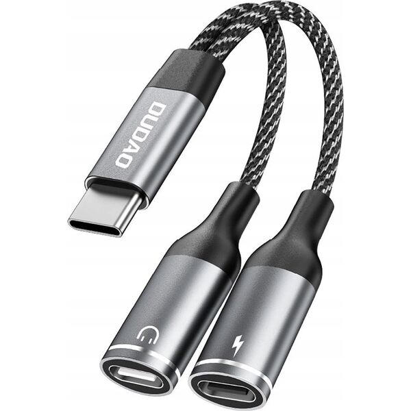 Adapter USB Dudao Adapter Dudao L13C+ 2w1 USB-C - szary