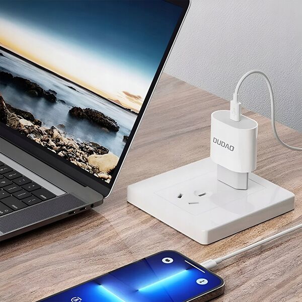 Ładowarka Dudao Ładowarka sieciowa Dudao A14EUC PD 20W USB-C z kablem - biała