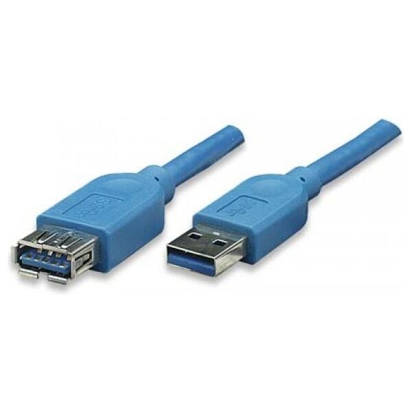 Kabel USB Techly USB-A - USB-A 3 m Niebieski (ICOC-U3-AA-30-EX)