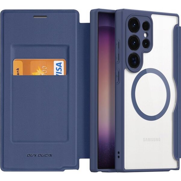 Dux Ducis Etui Dux Ducis Skin X Pro do Samsung S24 Ultra z magnetycznym ringiem i klapką - niebieskie