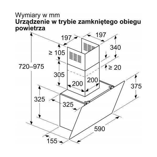 Okap Bosch Bosch Serie 2 DWK65DK60 okap kuchenny Naścienny Czarny 430 m³/h A
