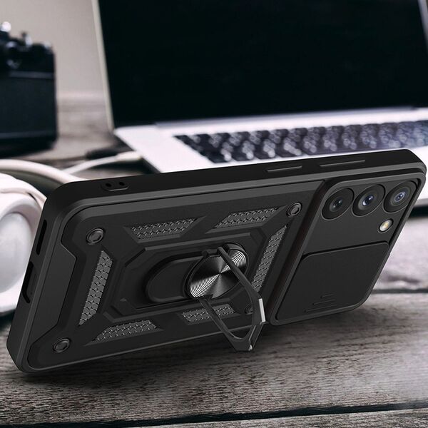 Hurtel Hybrid Armor Camshield etui do Samsung Galaxy A34 5G pancerny pokrowiec z osłoną na aparat czarne