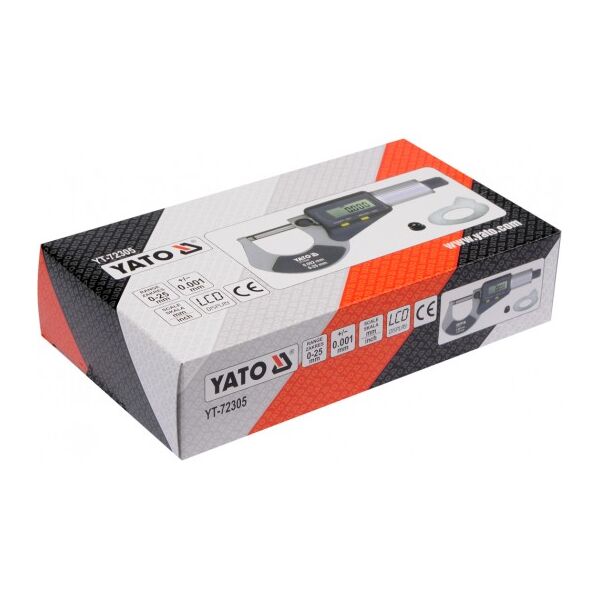 Μικρόμετρο Yato 0-25mm με ψηφιακή οθόνη (YT-72305) 3073905 5906083723056