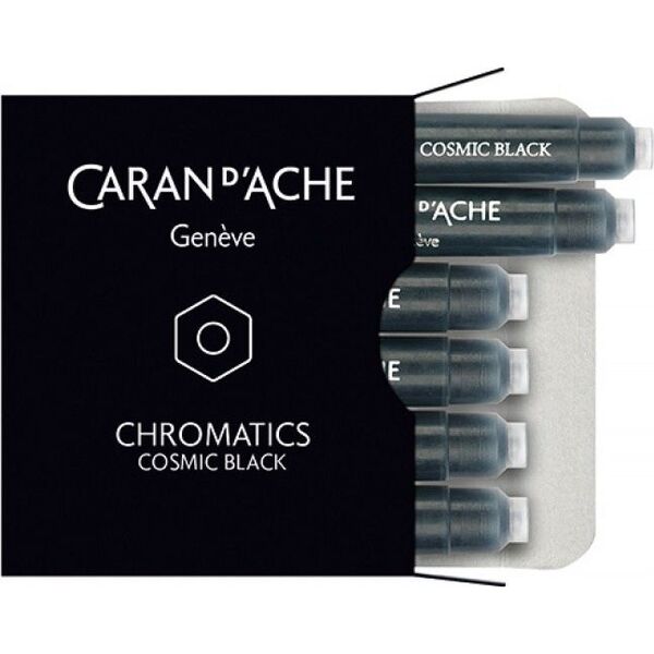 Caran d`Arche Naboje atramentowe Chromatics czarne 6 sztuk