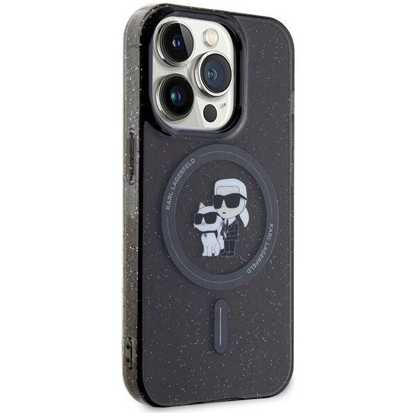 Karl Lagerfeld Karl Lagerfeld KLHMP15LHGKCNOK iPhone 15 Pro 6.1" czarny/black hardcase Karl&Choupette Glitter MagSafe