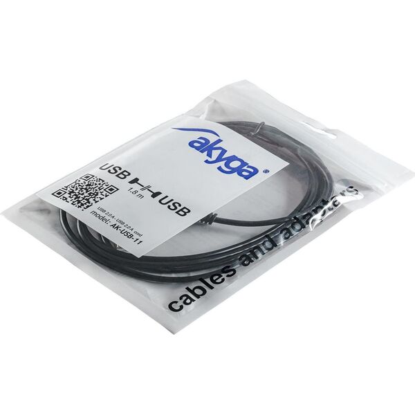 Kabel USB Akyga USB-A - USB-A 1.8 m Czarny (AK-USB-11)
