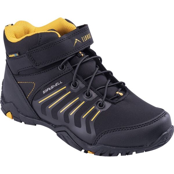 Elbrus OUTDOOR ERIMLEY MID WP TEEN BLACK/DARK TILE BLUE/ORANGE 37