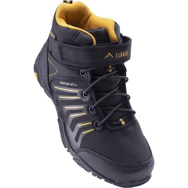 Elbrus OUTDOOR ERIMLEY MID WP TEEN BLACK/DARK TILE BLUE/ORANGE 37