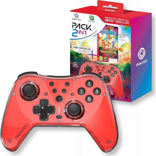 Pad Oniverse Pad bezprzewodowy do konsoli Nintendo Switch czerwony + gra one size