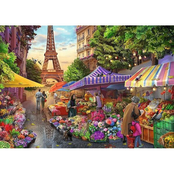 Trefl Puzzle 1000 elementów Premium Plus Quality Targ kwiatowy, Paryż
