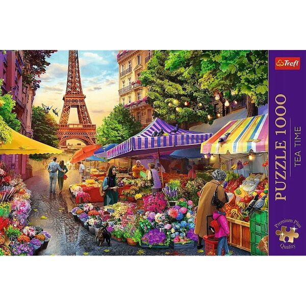Trefl Puzzle 1000 elementów Premium Plus Quality Targ kwiatowy, Paryż