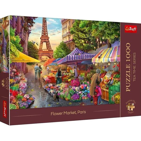 Trefl Puzzle 1000 elementów Premium Plus Quality Targ kwiatowy, Paryż
