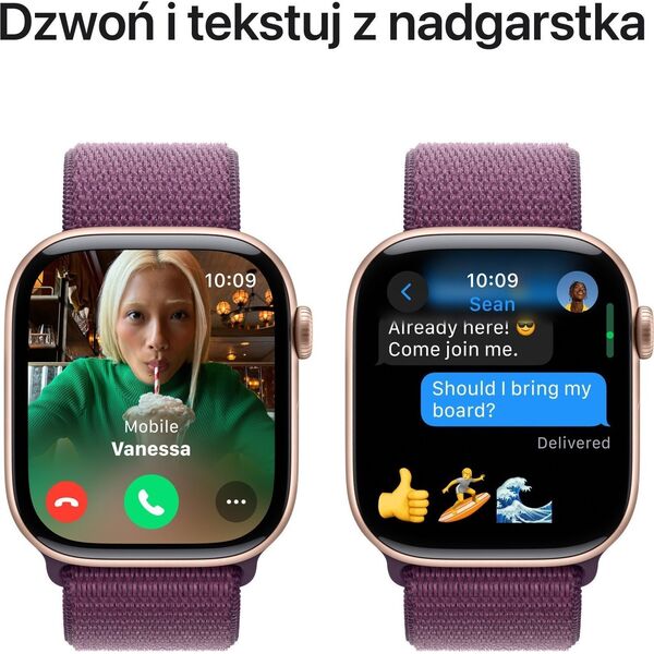 Smartwatch Apple Watch 10 GPS 46mm Rose Gold Alu Sport Loop Fioletowy  (MWWV3QF/A)