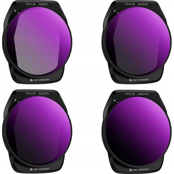Filtr Kf Zestaw Filtrów Szary Polaryzacyjny ND PL 4w1 ND8 ND16 ND32 ND64 DJI AIR 3S / SKU.2340