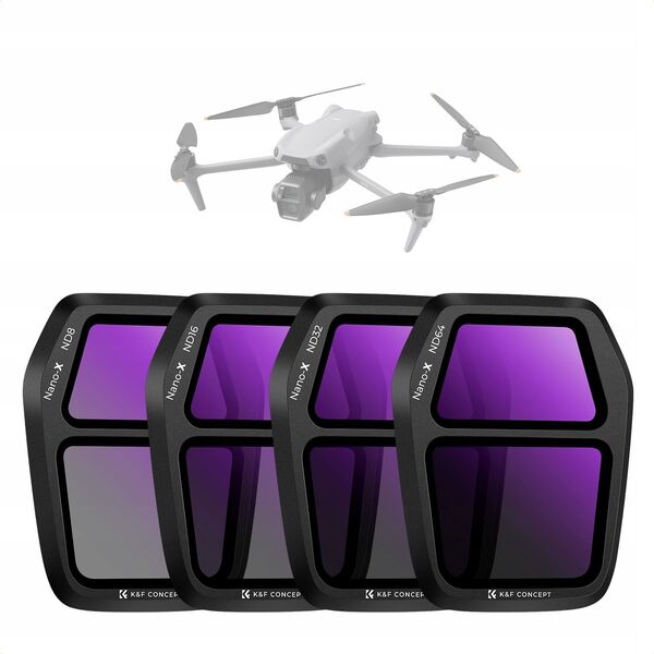 Filtr Kf Zestaw Filtrów Szarych Filtr Szary ND 4w1 ND8 ND16 ND32 ND64 do DJI AIR 3S / SKU.2339