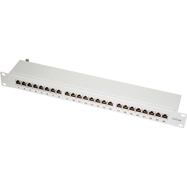 LogiLink Patch panel 19" 1U 24x RJ-45 Cat.6A Szary (NP0060)