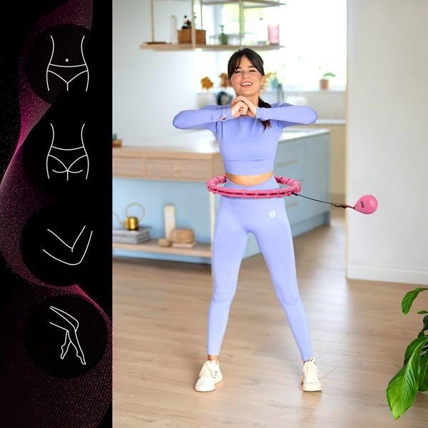 One Fitness Hula hop z wypustkami i obciążnikiem OHA02 różowe
