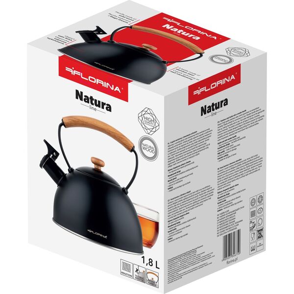 Βραστήρας Florina Inox 1,8 l New Natura Line μαύρο 13857890 5905031346767