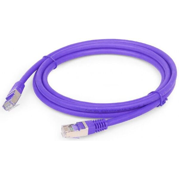 Gembird RJ-45/RJ-45 kat.6a S/FTP Fioletowy 1m (PP6A-LSZHCU-V-1M)