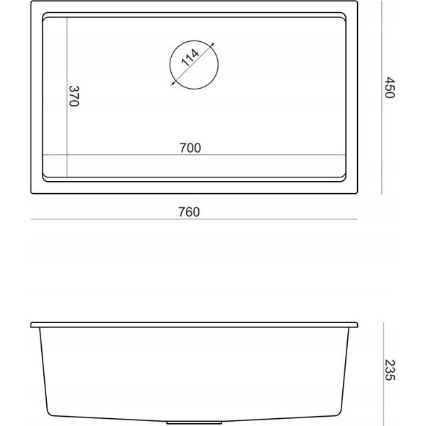 GraniteQ LOGAN 110 νεροχύτης GraniteQ ασημί πέτρινος νεροχύτης 76x44x23,5 cm 1-μπολ σε εσοχή με χειροκίνητο σιφόνι χρυσό 12945711 5905505500107