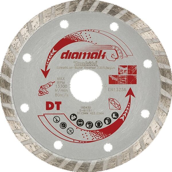 Makita MAKITA DIAMOND ΔΙΣΚΟΣ 115x22,23mm TURBO (ΞΗΡΟ) ΣΚΥΡΟΔΕΜΑ, ΤΟΥΒΛΟ, ΜΑΡΜΑΡΟ 13990252 88381475808
