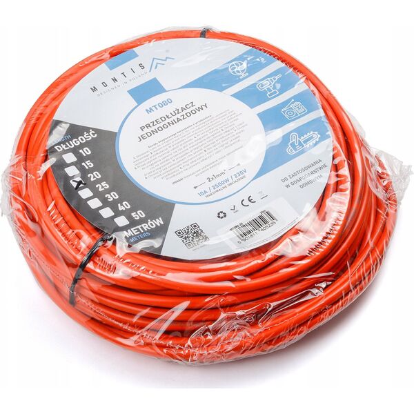Montis Przedłużacz ogrodowy 10m 2x1mm MT080-10 Montis