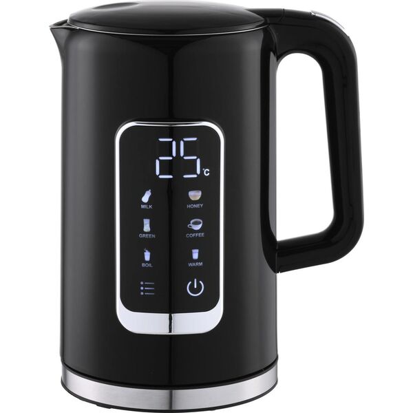 PLATINET CZAJNIK KETTLE LCD DISPLAY 1,7L 5 TEMPERATURE SETTINGS + 450 ML TRAVEL MUG, BLACK [45976]