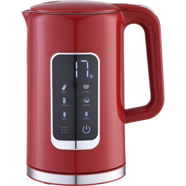 PLATINET CZAJNIK KETTLE LCD DISPLAY 1,7L 5 TEMPERATURE SETTINGS + 450 ML TRAVEL MUG, BURGUND RED [45979]
