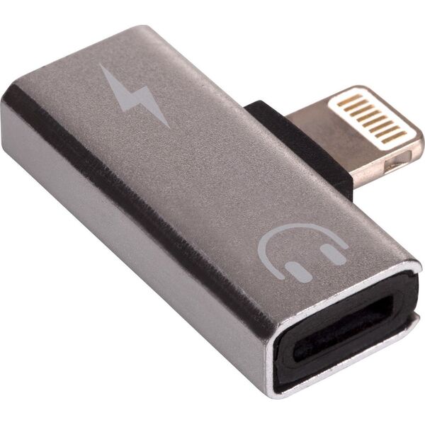 Adapter USB Akyga Lightning - Lightning x2 Srebrny  (AK-AD-64)