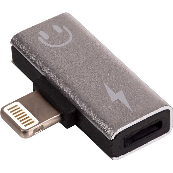 Adapter USB Akyga Lightning - Lightning x2 Srebrny  (AK-AD-64)