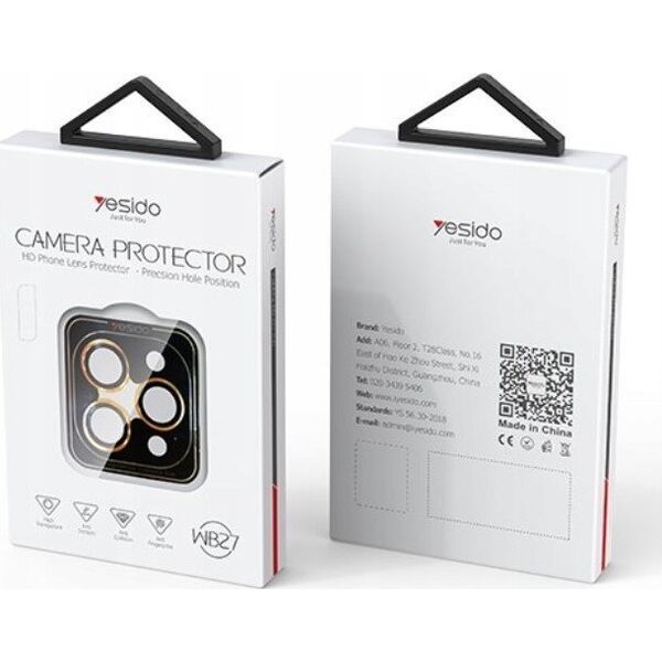 Yesido yesido Lens Protector WB27 iPhone 15 Pro / 15 Pro Max, BLACK / CZARNY