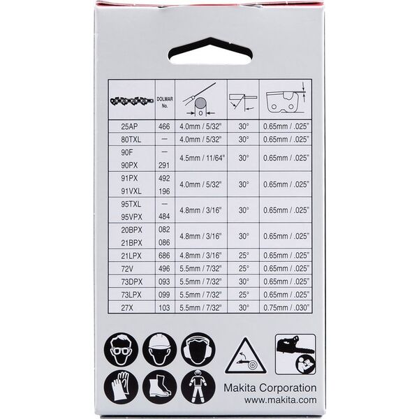 ΑΛΥΣΙΔΑ ΚΟΠΗΣ Makita MAKITA 80TXL 25cm 1,1mm 0,325" 13919968 88381585071