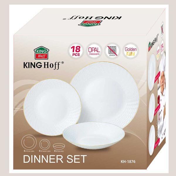 KOMPLET OBIADOWY OPAL DLA 6 OSÓB 18 ELEM. KINGHOFF KH-1876