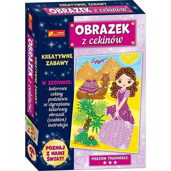 Ranok Podróże Egipt Piramidy cekinowy obrazek Ranok