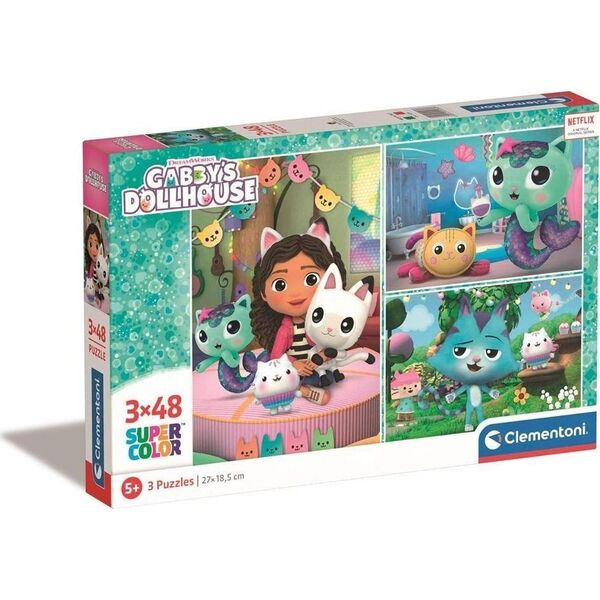 Clementoni PUZZLE 3X48EL CLM 25289 GABYS DOLLHOUSE PUD