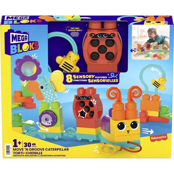 Mattel Mega Bloks Aktywizująca gąsieniczka do ciągnięcia HKN44
