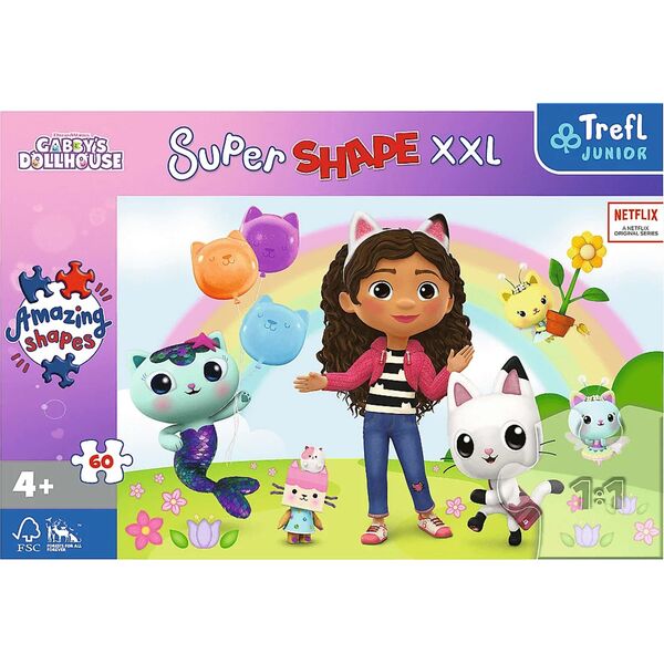Trefl Puzzle 60 element?w XXL Weseli przyjaciele Gabi Gabbys Dollhouse