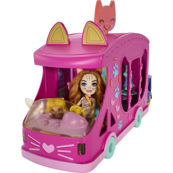 Mattel Enchantimals Mobilne studio mody Zestaw + lalka Kotek (HPB34)