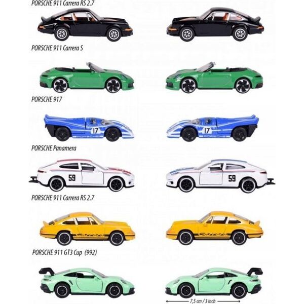Mattel Pojazd Majorette Porsche Premium Cars 6 rodzajów mix