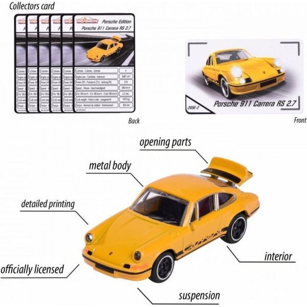 Mattel Pojazd Majorette Porsche Premium Cars 6 rodzajów mix