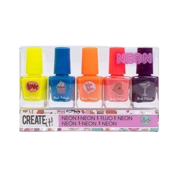 Canenco Lakier do paznokci neon 5 szt. CREATE IT!